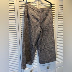 Size 8 Loft Plaid Wide Leg Crop Trousers
